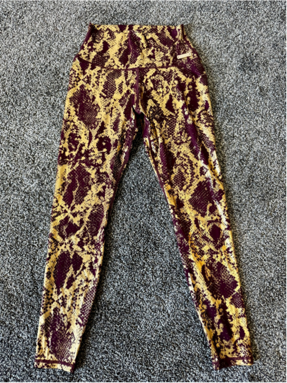 Women's Minibeast CURVE X LEGGINGS PATTERN Purple Gold Snake Print Size M